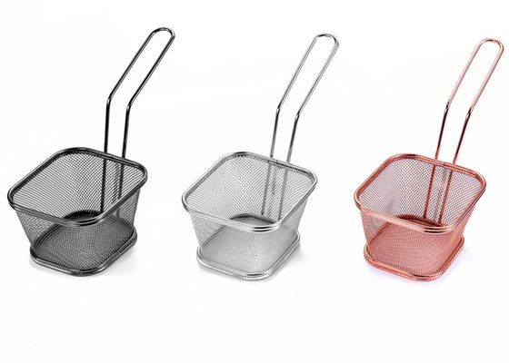 Customized 316 Stainless Steel Wire Mesh Baskets / Square Fry Basket