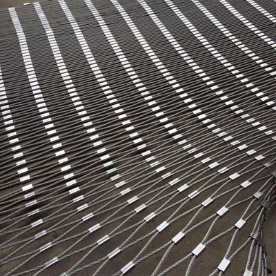 SS316 Flexible Metal Wire Rope Mesh Architectural 100mm Hole