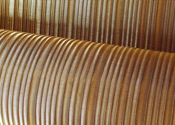 PVDF Decorative Brass Mesh Screen Weave Wire Mesh Laminated Glass