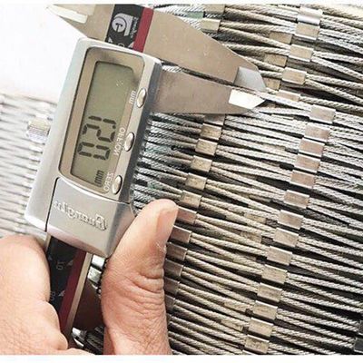 SS316 Flexible Metal Wire Rope Mesh Architectural 100mm Hole